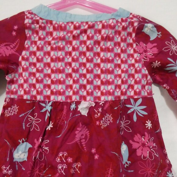 GAGOU TAGOU | 18-24 months | Long Sleeve Patchwork Baby Dress | Button-Up Front - Picture 11 of 15
